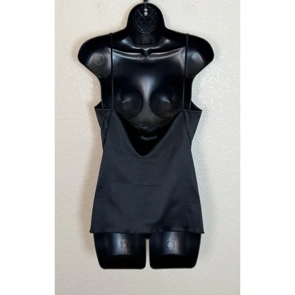 FUZZI Jean Paul Gaultier Black Camisole Silky V Neck Modern Minimalist Large